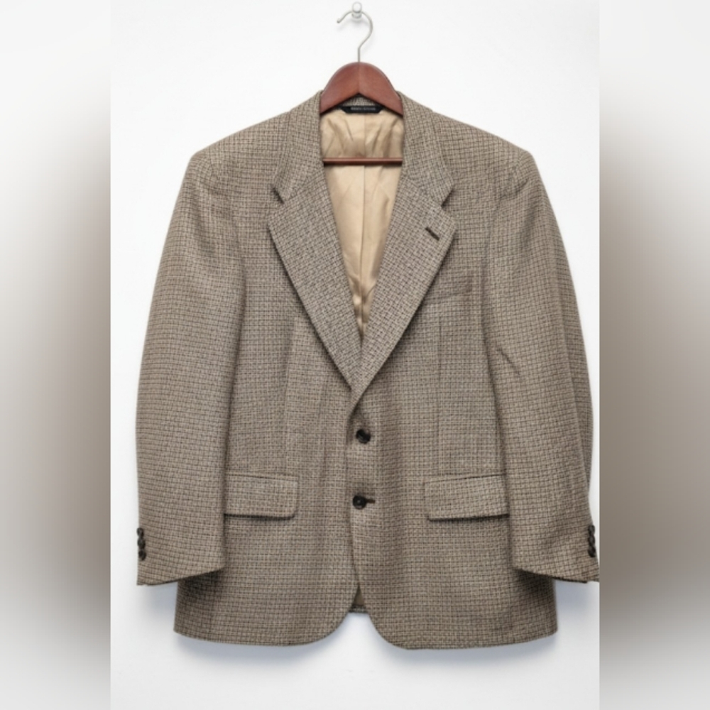 Vintage Burberrys Wool Houndstooth Blazer Saks Fifth Avenue Size Large